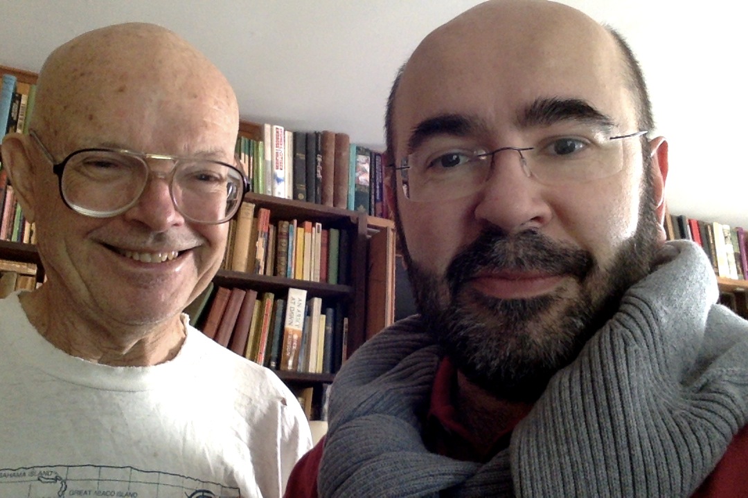 Neil Sloane and fellow OEIS editor-in-chief Olivier Gérard
      discussing sequences