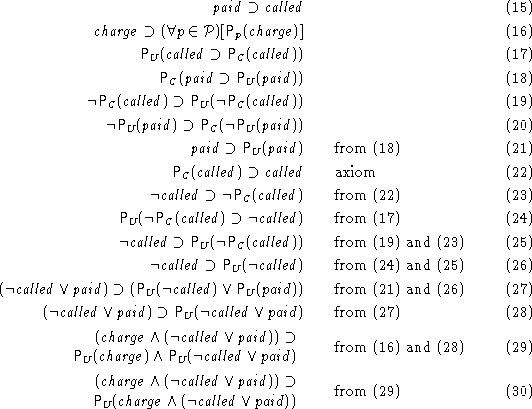 \begin{align}
% latex2html id marker 354
{\mathit {paid}} \supset{\mathit {calle...
 ...it {called}} \vee paid)})\end{array}& \qquad \text{from (\ref{yy17})}\end{align}