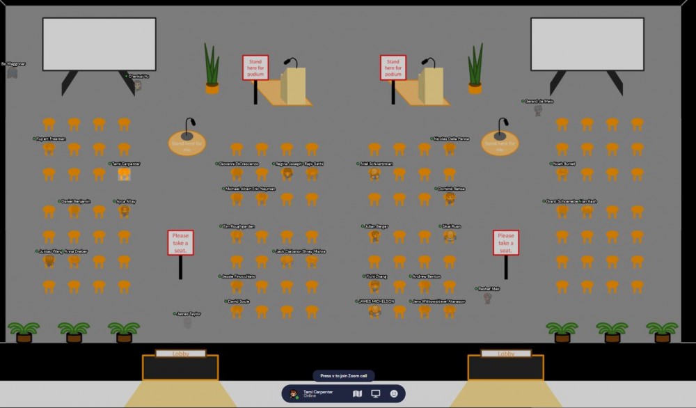 The workshop's virtual venue.