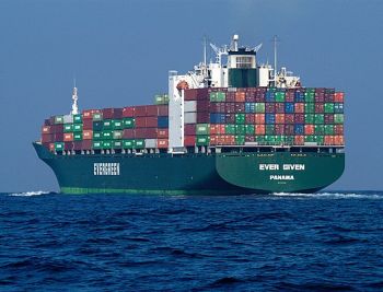 Cargo ship on the Suez Canal