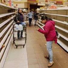 People shopping in a grocery store